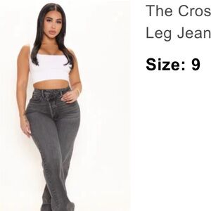 Fashion Nova Cross Button Jeans